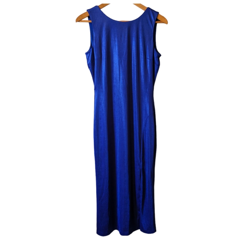 New Dress The Population Karlie Low Back Bodycon Midi Dress Royal Blue Sz.M - Picture 6 of 13